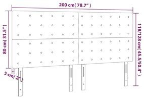 Κεφαλάρι Κρεβατιού LED Μπλε 200x5x118/128 εκ. Υφασμάτινο - Μπλε