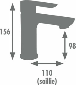 Μονή λαβή βρύση Edouard Rousseau MILK Γραφίτης