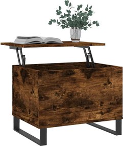 vidaXL Τραπεζάκι Σαλονιού Καπνιστή Δρυς 60x44,5x45 εκ. Επεξ. Ξύλο