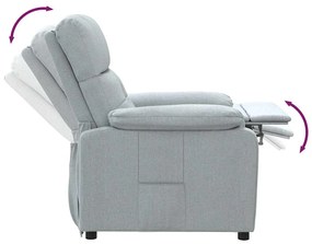 vidaXL Πολυθρόνα Ανακλινόμενη Ανοιχτό Γκρι Υφασμάτινη