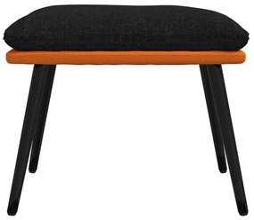 vidaXL Υποπόδιο Μαύρο&Πορτοκαλί 45x29,5x35 εκ. Ύφασμα & Συνθ. Δέρμα