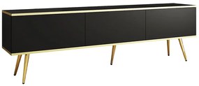Έπιπλο Τηλεόρασης Oro BTVc+GL 175x32x53cm Anthracite-Gold