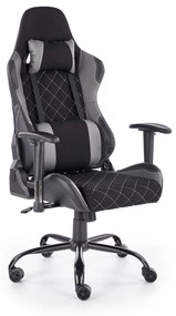 Καρέκλα gaming Houston 502, Γκρι, Μαύρο, 127x69x62cm, Με ρόδες, Με μπράτσα, Μηχανισμός καρέκλας: Κλίση