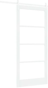 vidaXL Συρόμενη Πόρτα Λευκό 93 x 202 cm Μασίφ ξύλο πεύκου