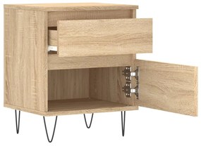 vidaXL Κομοδίνο Sonoma Δρυς 40 x 35 x 50 εκ. από Επεξεργ. Ξύλο