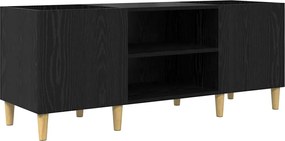 vidaXL Ντουλάπι δίσκων βινυλίου Μαύρη Οξυά 121 x 38 x 48 cm
