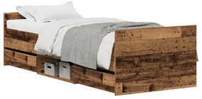 vidaXL Κρεβάτι χωρίς στρώμα Γερασμένο Ξύλο 75x190 εκ Επεξεργασμένο Ξύλο