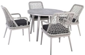 Τραπεζαρία Κήπου Central (Σετ 5Τμχ) Ε6841 Φ100x75cm/61x65x90cm Grey-Anthracite Four Seater