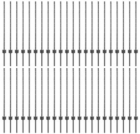 vidaXL Πόλοι Φράχτη  88 pcs U-Channel Γκρι 140 εκ Ατσάλι