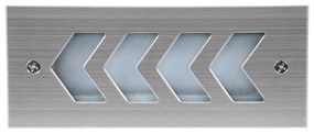 GloboStar WALLLIGHT-ARINA 90670 Χωνευτό Φωτιστικό Τοίχου LED 6W 660lm 120° DC 24V Αδιάβροχο IP67 Μ17 x Π7 x Υ5.5cm Θερμό Λευκό 3000K - Ανοξείδωτο Ατσάλι - 3 Years Warranty - 90670