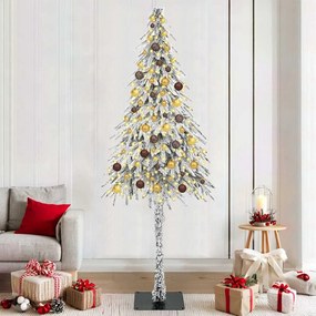 vidaXL Χριστουγεννιάτικο Δέντρο με 300 LED Λευκό 210 cm ΠΕ και Ατσάλι