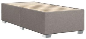 Κρεβάτι Boxspring με Στρώμα Taupe 100 x 200 εκ. Υφασμάτινο - Μπεζ-Γκρι