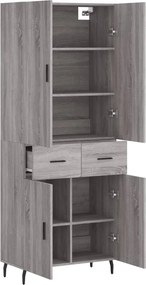 vidaXL Ντουλάπι Γκρι Sonoma 69,5 x 34 x 180 εκ. Επεξεργασμένο Ξύλο