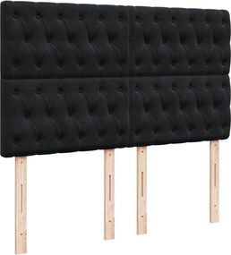 vidaXL Κρεβάτι Boxspring με Στρώμα Μαύρο 140x200 εκ. Βελούδινο
