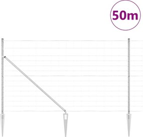 vidaXL Συρματόπλεγμα με ακίδες 50 x 1,2 m Ασημί Δίχτυ