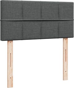 vidaXL Κρεβάτι Boxspring με Στρώμα Σκούρο Γκρι 90x200 εκ. Υφασμάτινο