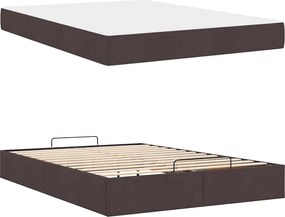 vidaXL Σκελετός κρεβατιού με στρώμα 2 pcs Ώχρα ύφασμα