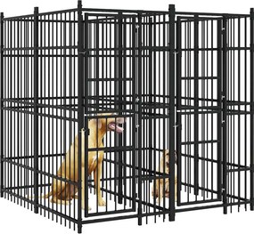 vidaXL Κλουβί Σκύλου Εξωτερικού Χώρου 3,69 μ² από Ατσάλι