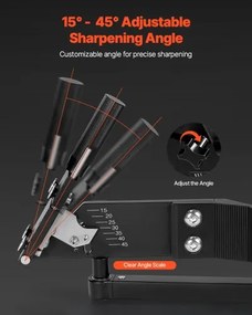VEVOR Lawn Mower Blade Sharpener 15°-45° Adjustable Lawnmower Blade Sharpener