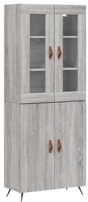 vidaXL Ντουλάπι Γκρι Sonoma 69,5 x 34 x 180 εκ. Επεξεργασμένο Ξύλο