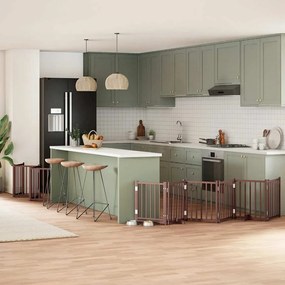 Διαχωριστικό Σκύλων/Πόρτα Πτυσσόμενο 15 Πάνελ 750εκ Ξύλο Λεύκας