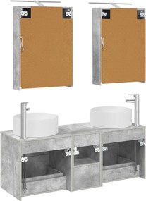 vidaXL Σετ Επίπλων Μπάνιου 5 pcs Γκρι Σκυροδέματος