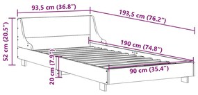 ΣΚΕΛΕΤΟΣ ΚΡΕΒΑΤΙΟΥ ΧΩΡΙΣ ΣΤΡΩΜΑ 90X190 ΕΚ ΜΑΣΙΦ ΞΥΛΟ ΠΕΥΚΟΥ 850749