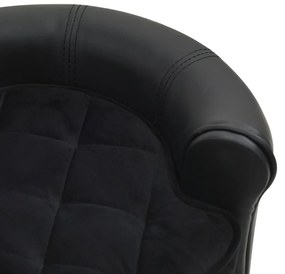 Καναπές-Κρεβάτι Σκύλου Μαύρο 48x48x32 εκ. Βελουτέ/Συνθετ. Δέρμα - Μαύρο