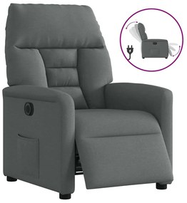 vidaXL Πολυθρόνα Ανακλινόμενη Ηλεκτρική Σκούρο Γκρι Υφασμάτινη