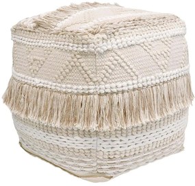 Πουφ Scauni 302-000045 50x50x50cm Beige-White