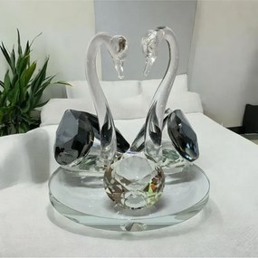 Stewehome Σετ 2 τεμαχίων καρδιές από γυαλί 7x10 cm