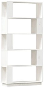 Βιβλιοθήκη/Διαχωριστικό Χώρου Λευκό 80x25x163,5 εκ. Μασίφ Πεύκο - Λευκό