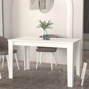 Τραπέζι Darlen Megapap χρώμα λευκό 125x72x74εκ.