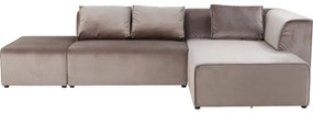 Καναπές Γωνία Infinity Velvet Δεξιός Μπεζ-Γκρι 310x185x71εκ - Γκρι