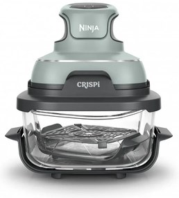 Φριτέζα ζεστού αέρα φορητός 4σε1 Ninja CRISPi FN101EUSG, 1700W, 3.8l, 6 μερίδες, 2 γυάλινα δοχεία, 4 προγράμματα, χωρίς PFAS και BPA, Πράσινο