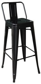 Σκαμπό Bar Relix Ε5199,1W Με Πλάτη 44x44x76/96cm Black Μέταλλο