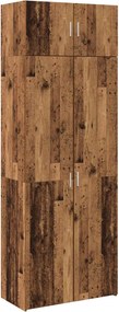 vidaXL Ντουλάπι αποθήκευσης 2 pcs Παλιό ξύλο 80 x 42,5 x 225 εκ