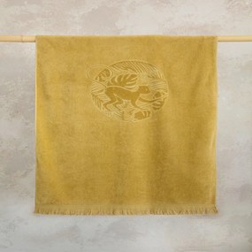 Πετσέτα Θαλάσσης Suntan Jacquard Ochre Nima Θαλάσσης 90x160cm 100% Cotton
