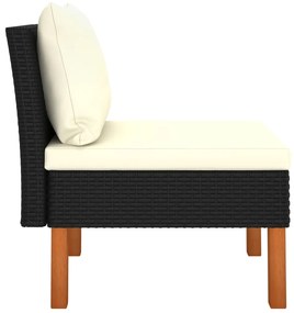 vidaXL Καναπές Μεσαίος από Συνθετικό Ρατάν / Μασίφ Ξύλο Ευκαλύπτου