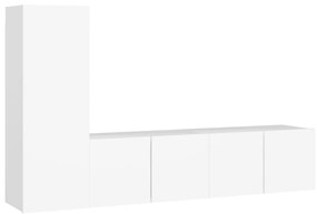 vidaXL Έπιπλα Τηλεόρασης Σετ 3 Τεμαχίων Λευκό από Επεξ. Ξύλο