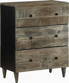 vidaXL Sideboard ανοιχτό γκρι 60x33,5x75 cm μασίφ ξύλο Mango