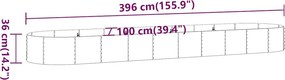 vidaXL Ζαρντινιέρα Ανθρακί 396x100x36εκ Γαλβανισμένος χάλυβας