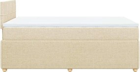 vidaXL Κρεβάτι Boxspring με Στρώμα Κρεμ 120x200 εκ. Υφασμάτινο
