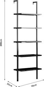 Βιβλιοθήκη Harris pakoworld μαύρο 70x22x200εκ