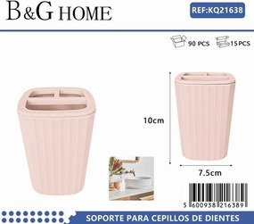 Θήκες οδοντόβουρτσας πλαστικές σε σετ 5Χ - Light Pink - 21638