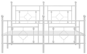 Πλαίσιο Κρεβατιού με Κεφαλάρι&amp;Ποδαρικό Λευκό 140x200εκ. Μέταλλο - Λευκό