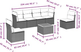 vidaXL Σαλόνι Κήπου Σετ 7 τεμ. Μπεζ Συνθετικό Ρατάν με Μαξιλάρια