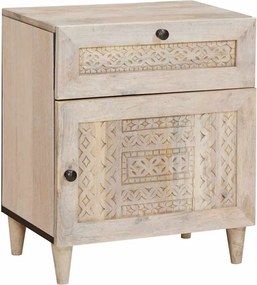 vidaXL Κομοδίνο Λευκό 50 x 33 x 60 εκ Επεξεργασμένο Ξύλο