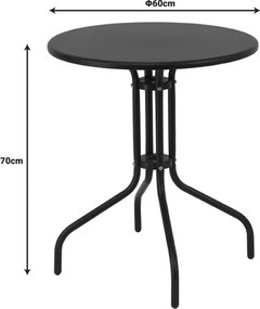 Τραπεζαρία Vergo-Sussie pakoworld σετ 3τεμ λευκό μέταλλο Φ60x70εκ