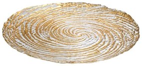 Πιατέλα Γυάλινη Στρογγυλή FL32 Fylliana Χρυσο 32x32x2 εκ. 32x32x2 εκ.